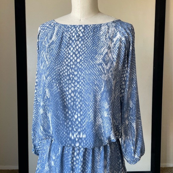 Soft Joie Blue Patterned Snakeskin Dress - Picture 2 of 8
